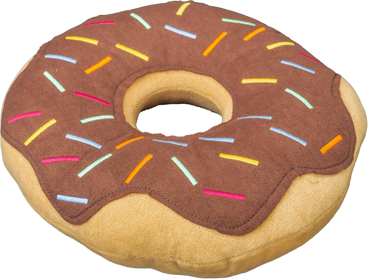 MABEL HOME Throw Pillow 14", Donut, 3D Digital Print Decorative Comfortable Soft Plush Funny Food Shaped Pillow, Seat Pad Cushion for Couch, Chair, Floor, Sofa (Chocolate)