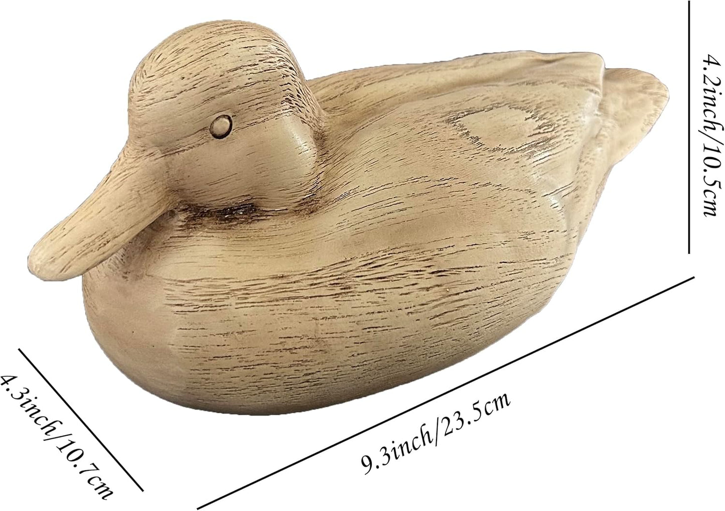 Hymmah Duck Home Decor Statue Rustic Home Decorations for Living Room, Boho Sculpture Resin Animal Collectible Figurines for Indoor Decor (Beige)