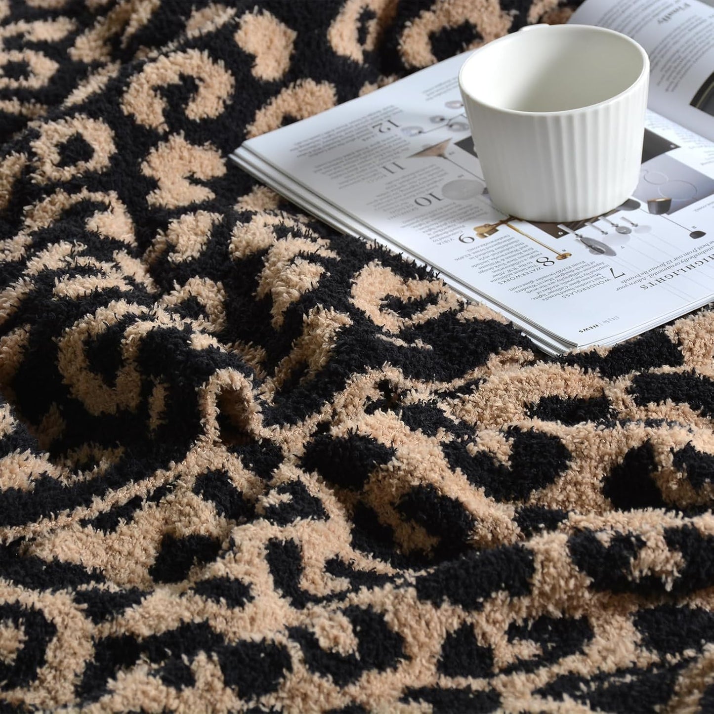 Leopard Knit Throw Soft Cozy Lightweight Blanket for Bed Sofa Couch Breathable Warm Cheetah Blanket Leopard Brown 60x80 Inches