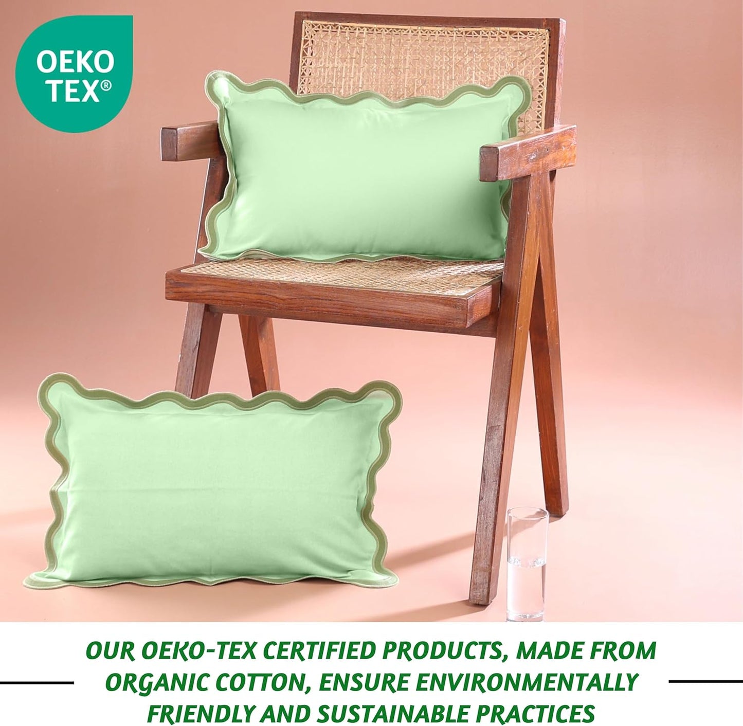 Folkulture Throw Pillow Covers | (12 x 20) Set of 2 Lumbar Pillow Decorative | Couch Pillows for Living Room | Cute Outdoor Pillows, Green Pillow Covers | Throw Pillows for Couch, Green Pillow Covers