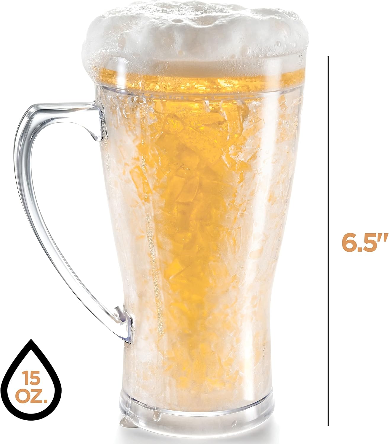 Ice Coffee Cups, Plastic Coffee Mugs, No More Diluted Drinks, Insulated Cups, Drinking Glasses, House Warming Gifts New Home, Gifts for Mom, Set of 2, 15 oz, coffee Bar Accessories, Smoothie Cup