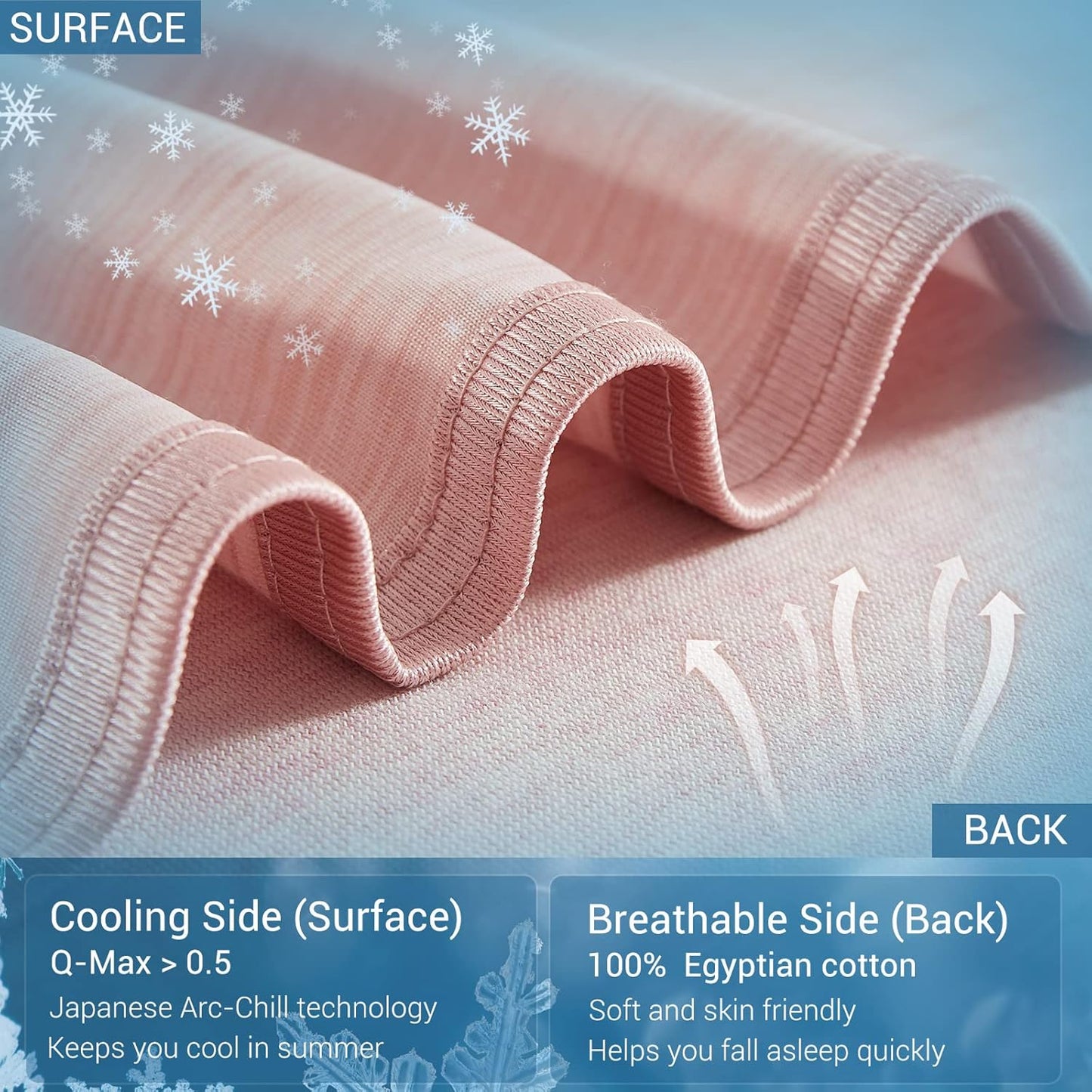 Marchpower Arc-Chill Cooling Blanket for Hot Sleepers Queen Size, Double-Sided Design Japanese Cooling Fiber Absorbs Body Heat, Lightweight Soft Cold Blanket for Summer Sleeping Bed