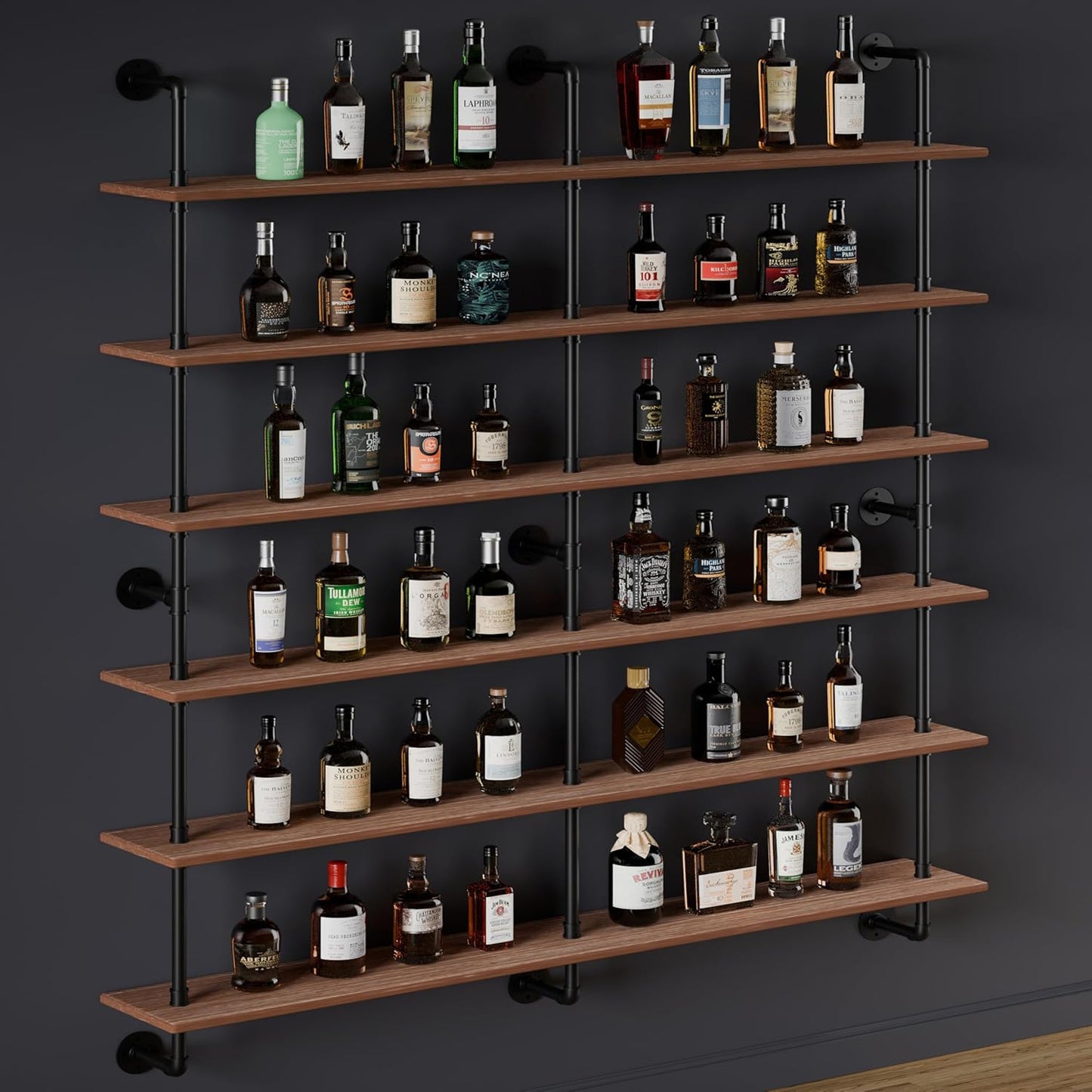 Floating Shelves for Wall Living Room Shelves Bookshelf Industrial Pipe Shelving Shelf Real Wood Planks 60 inch Rustic Wall Shelves Hanging Bookshelves Farmhouse Kitchen Bar Shelving