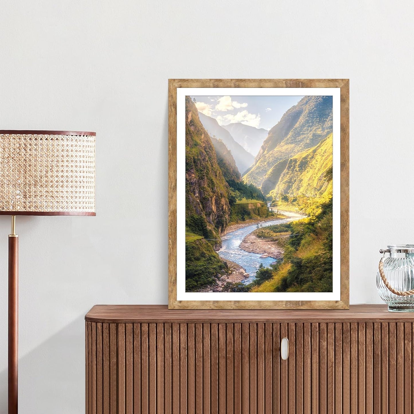 iRahmen 22x28 Poster Frame Set of 2 with Plexiglass, Wood Picture Frames for Wall Mounting Display Picture 18x24 with Mat or 22 x 28 Without Mat