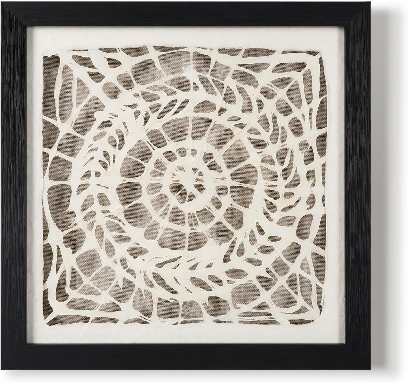 FOLKOR Black and White Abstract Wall Decor for Entryway Staircase Art Gallery, 12" Handmade Paper Artwork Eclectic Home Accent, Geometric Floating Shadow Box Wall Plaque Gift for Birthday Thanksgiving