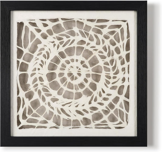 FOLKOR Black and White Abstract Wall Decor for Entryway Staircase Art Gallery, 12" Handmade Paper Artwork Eclectic Home Accent, Geometric Floating Shadow Box Wall Plaque Gift for Birthday Thanksgiving