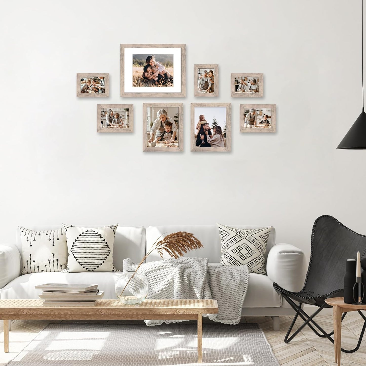 iRahmen 4x6 Picture Frame Set of 4, High Definition Real Glass Smoke Gray Frame, 4 x 6 Wood Photo Frames for Tabletop Display and Wall Mounting