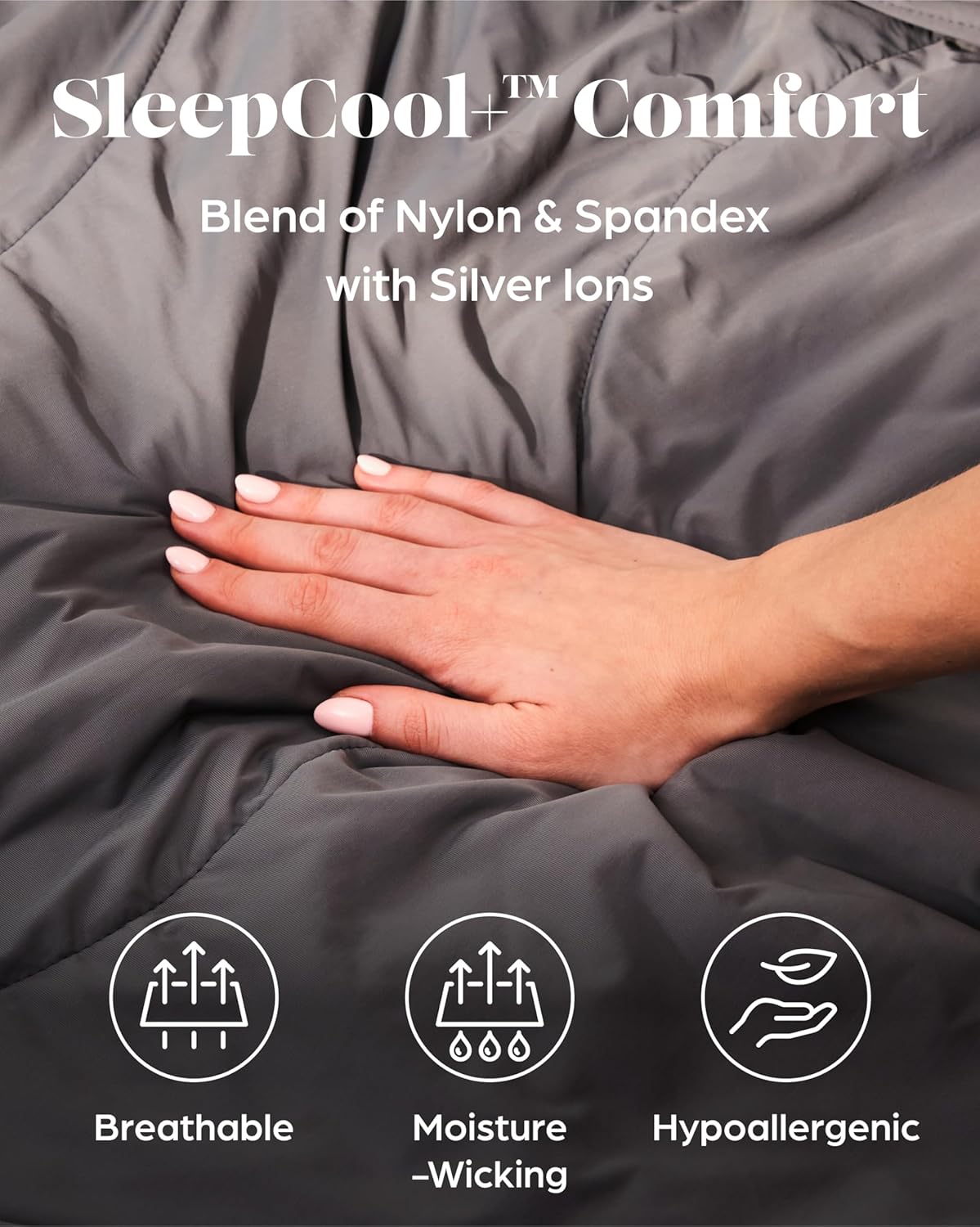 Cooling Comforter Blanket for Hot Sleepers, Full/Queen Soft Cooling Blanket, Double-Sided Cool Bedding for Night Sweats, All-Season Breathable Lightweight Comforter w/Premium Gift Box 90''x90'' Grey