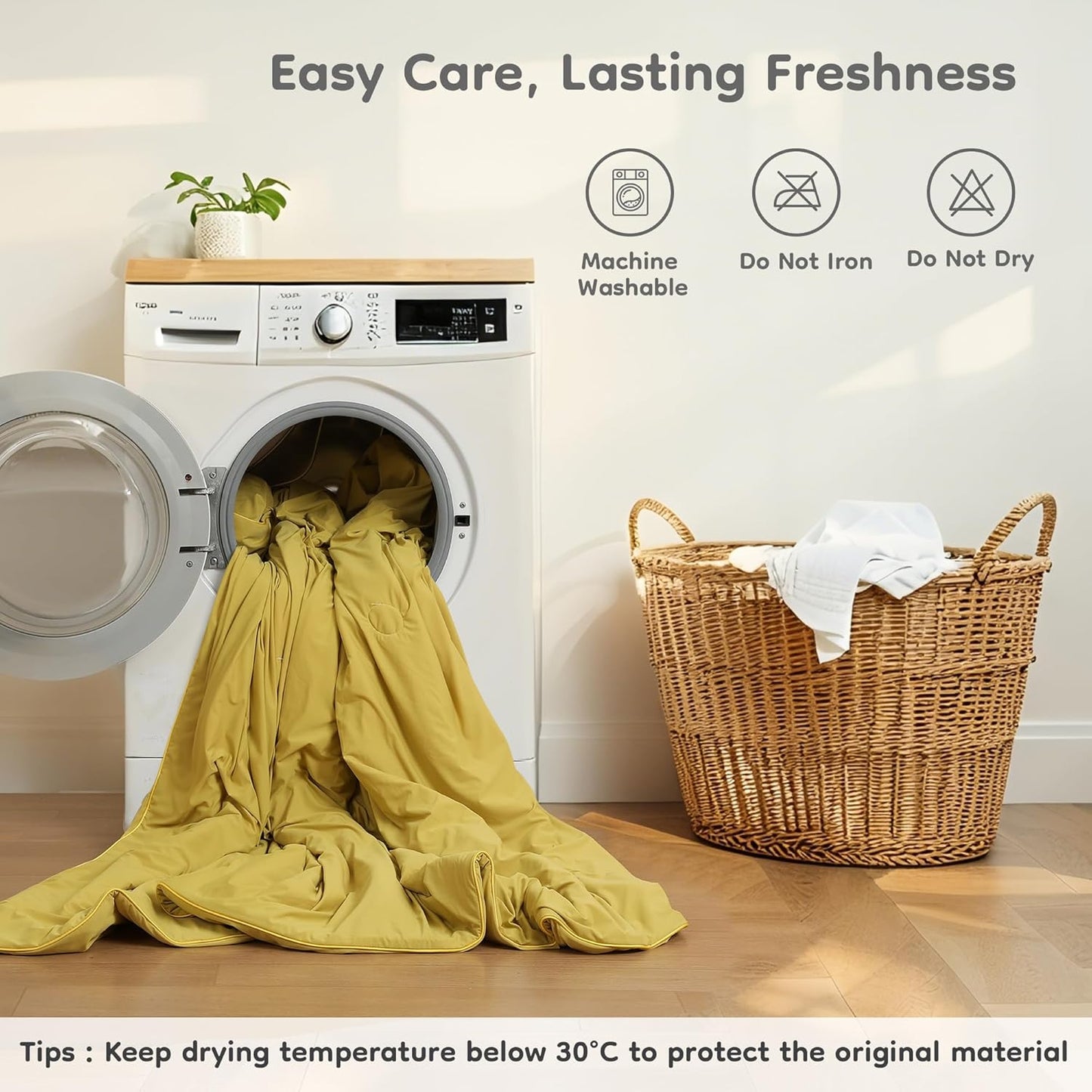 Cooling Blanket Twin Summer Comforter for Hot Sleepers, Silky-Soft & Cool Fiber, Double-Sided Cold Blanket for Night Sweats, Single Size All-Season Comfort, 60" x 80", Dusty Mustard