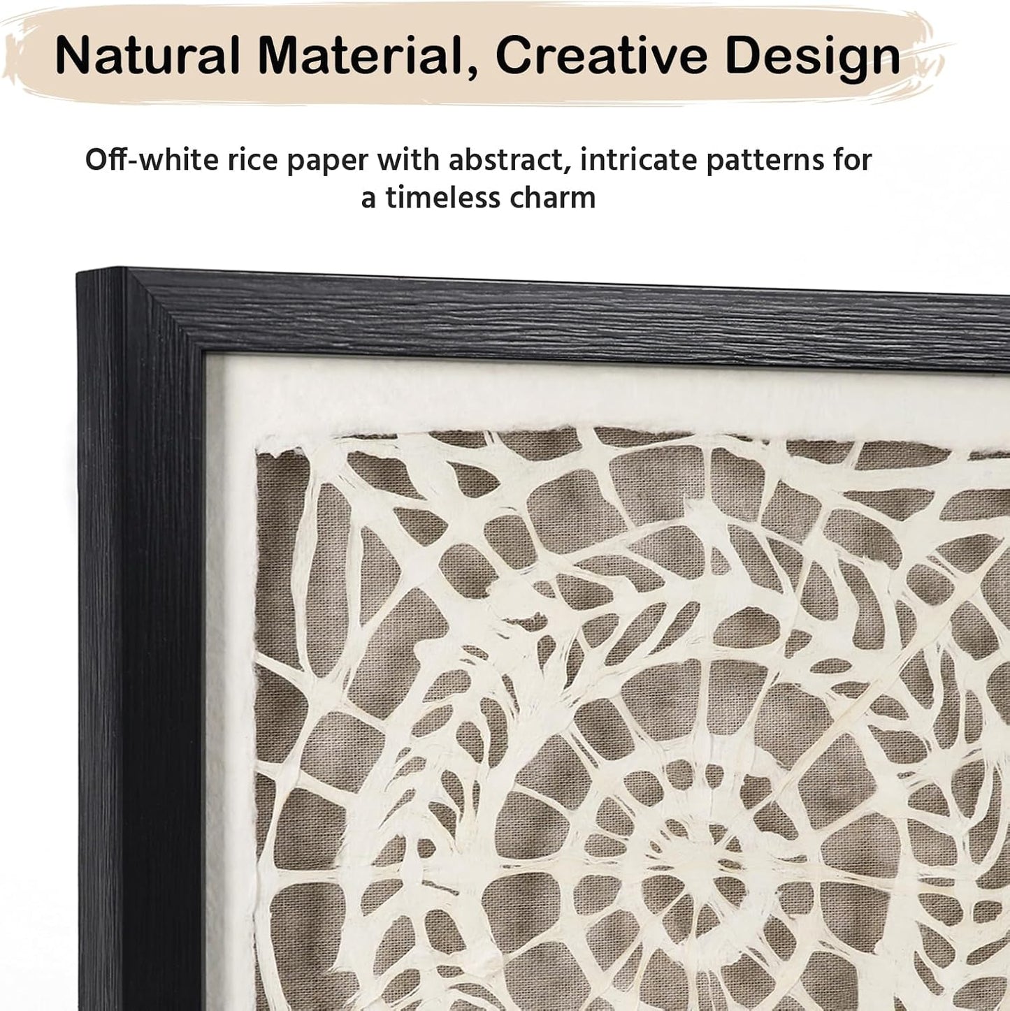 FOLKOR Black and White Abstract Wall Decor for Entryway Staircase Art Gallery, 12" Handmade Paper Artwork Eclectic Home Accent, Geometric Floating Shadow Box Wall Plaque Gift for Birthday Thanksgiving