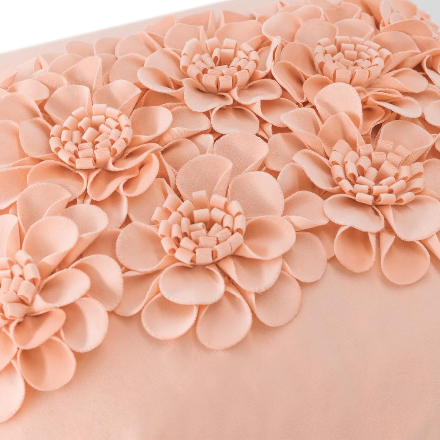 JWH Handmade 3D Flower Throw Pillow Covers Aesthetic Decorative Colorful Floral Accent Pillow Cases Stereo Pillowcase Cute Cushion for Car Bed Couch Bedroom Sofa 18x18 Inch Peach Pink