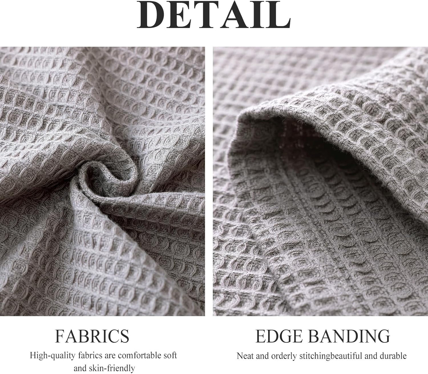 ISAENNE Grey Thin Waffle Weave 100% Cotton Throw Blanket,Solid Color Breathable Soft Cooling Blanket,Lightweight and Skin Friendly Blankets for Bed,Camp,All-Season Use,Christmas,80x60 Inches