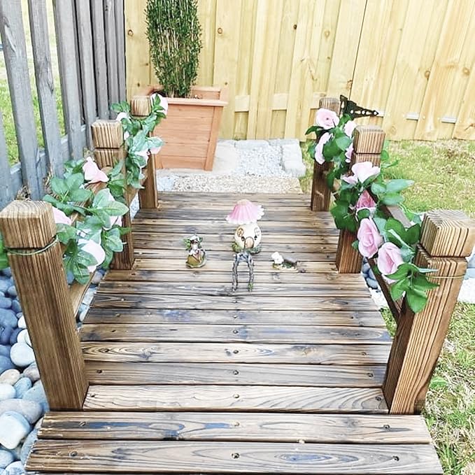 UKELER 2 Pack Artificial Floral Garland Total 14FT Rose Flower Vines Hanging Flower Plants for Home Garden Party Outdoor Ceremony Wedding Arch Floral Decor, Light Purple