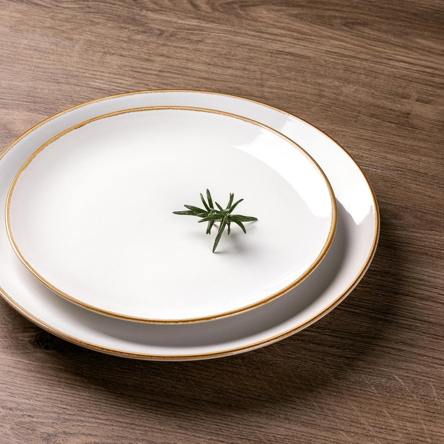 GBHOME Ceramic Dinnerware Sets for 4, 12 Pieces Stoneware Plates and Bowls Sets, Reactive Glaze Dishes -Scratch Resistant, Dishwasher&Microwave Safe，Pearl White