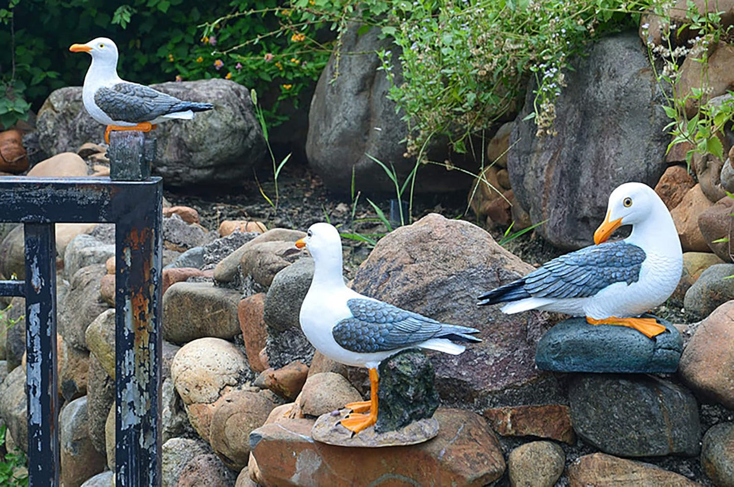 Coolboy Real Seagull Figurine - Garden Bird Statue, Decorations for Home & Outdoor Patio