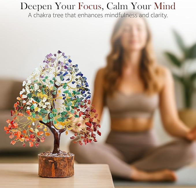 The Original 7 Chakra Crystal Tree Birthday Gifts for Women, Healing Crystal Tree of Life Sister birthday gifts Room & Home Decor Gift for Mom Her Positive Energy New House Warming Gift Women unique