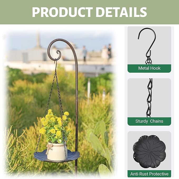 Hanging Planter for Indoor Outdoor, Plant Hanger, Hanging Plant Holder, Plant Pot Shelf Basket for Window Wall Ceiling Garden with Chains and Hooks, 2Pcs (Leaf)