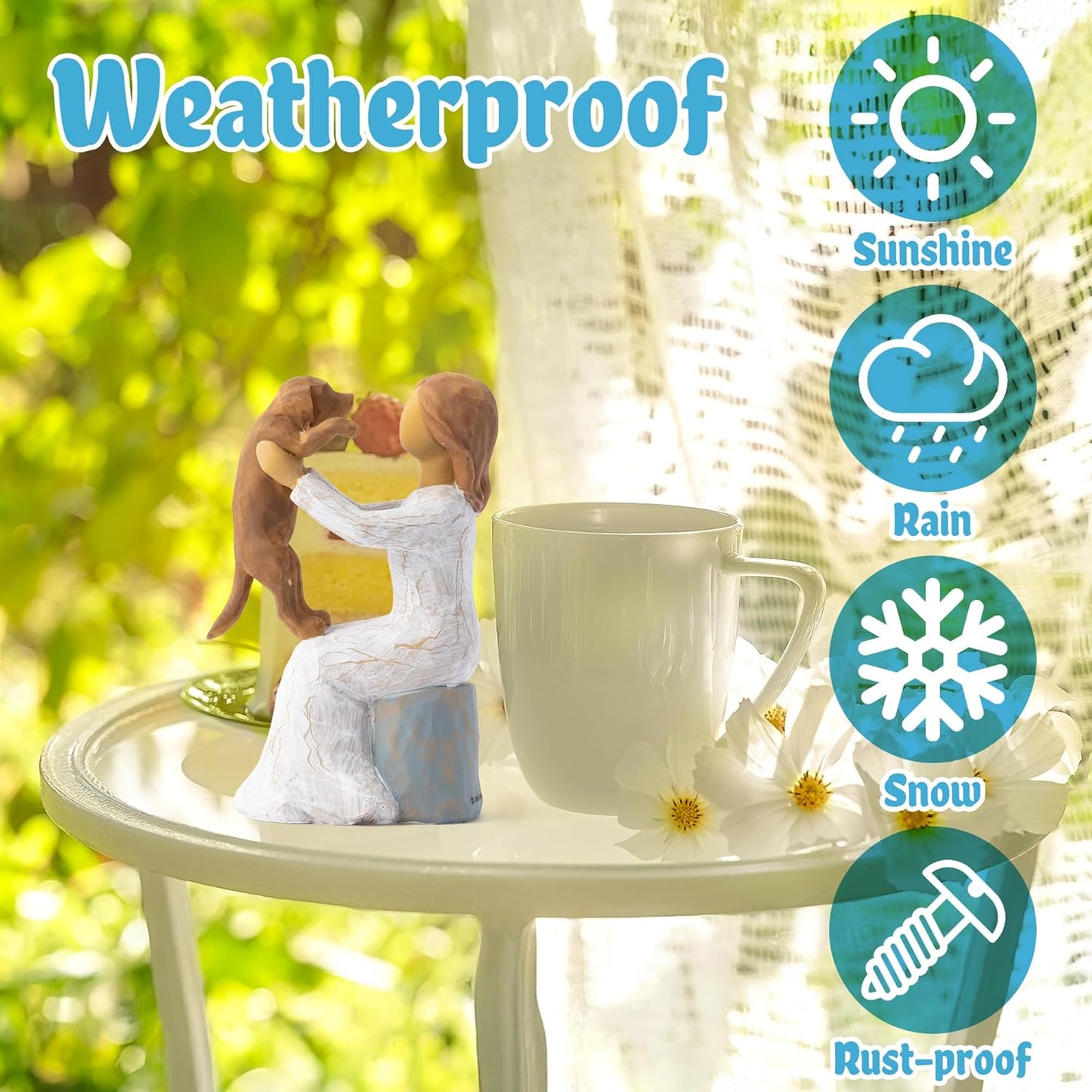 Love My Dog Figurines Statue - Dog with Angel Hand-Painted Sculpted Statue Table Topper Decor for Pet Lover Home Room Office Desktop Christmas Birthday Party Favor Housewarming Friendship Gift