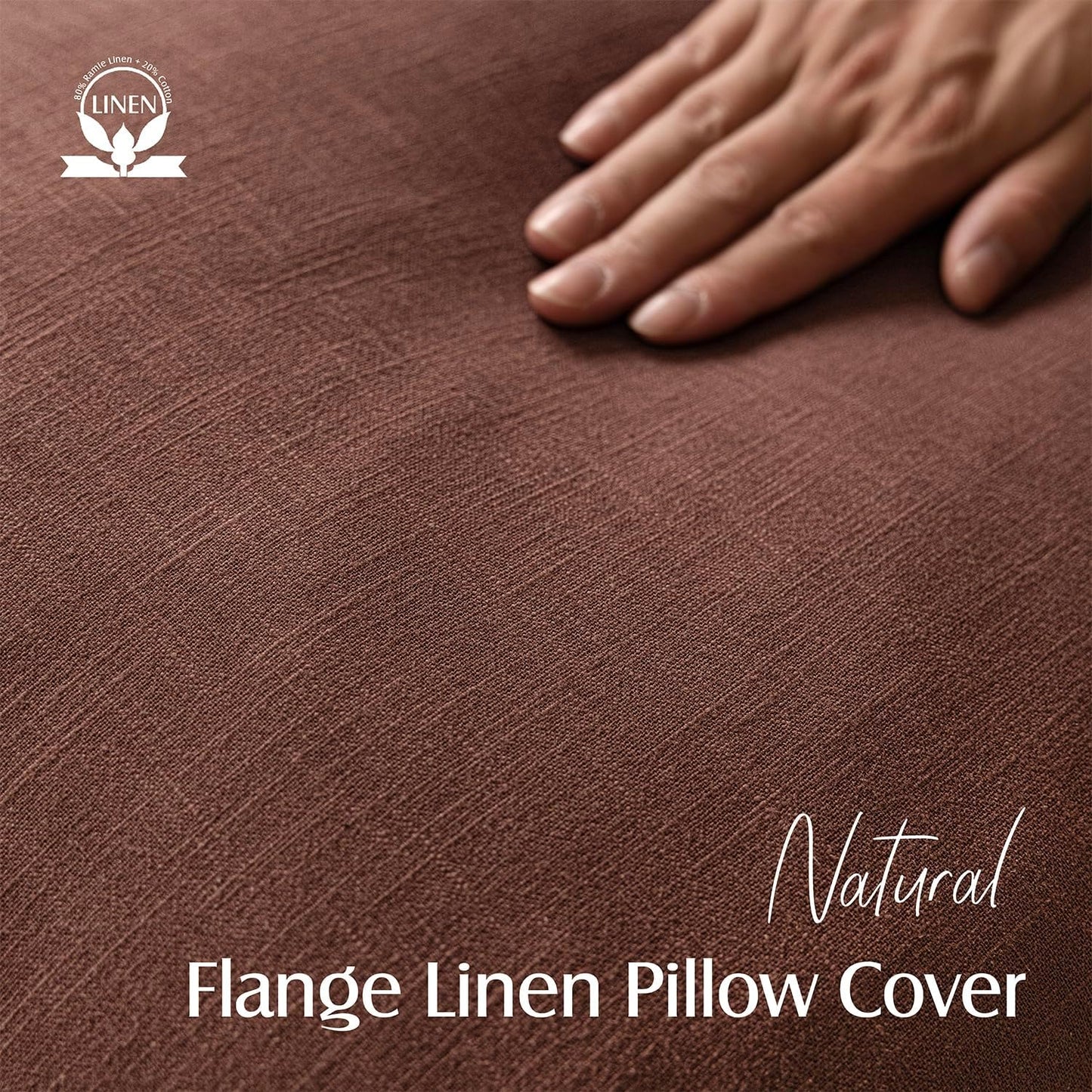 Foindtower Pack of 2, Decorative Linen Soild Throw Pillow Covers Soft Accent Euro Cushion Case Boho Farmhouse Pillowcase for Chair Couch Sofa Bedroom Living Room Home Decor 22 x 22 Inch Rust Red