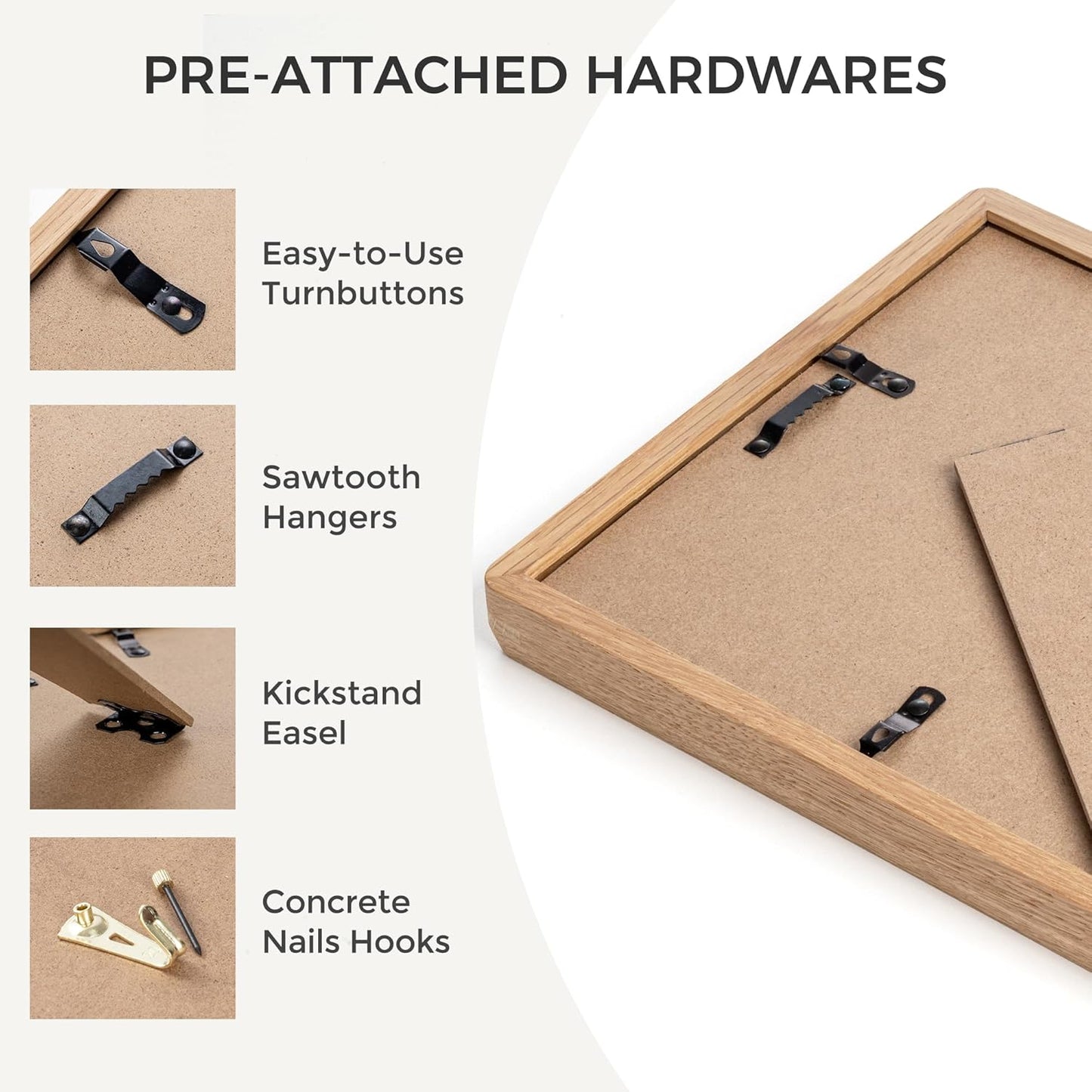 Heimlove 6x8 Picture Frames Natural Oak,Original Wood Hand Make Crafted Photo Frame with Mat to 5x7 Graduation Picture Display,Family Picture,Wedding Picture Tabletop & Wall Decoration