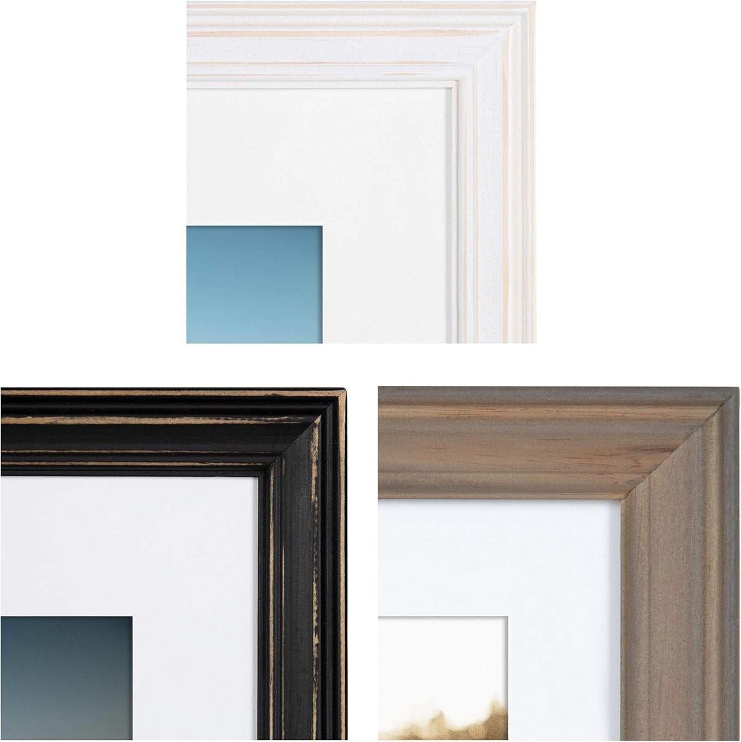 Kate and Laurel Bordeaux Expressions Wall Decor Collection, Set of 10, Industrial Farmhouse Finishes, Assorted Size Frames and Decorative Wall Accents