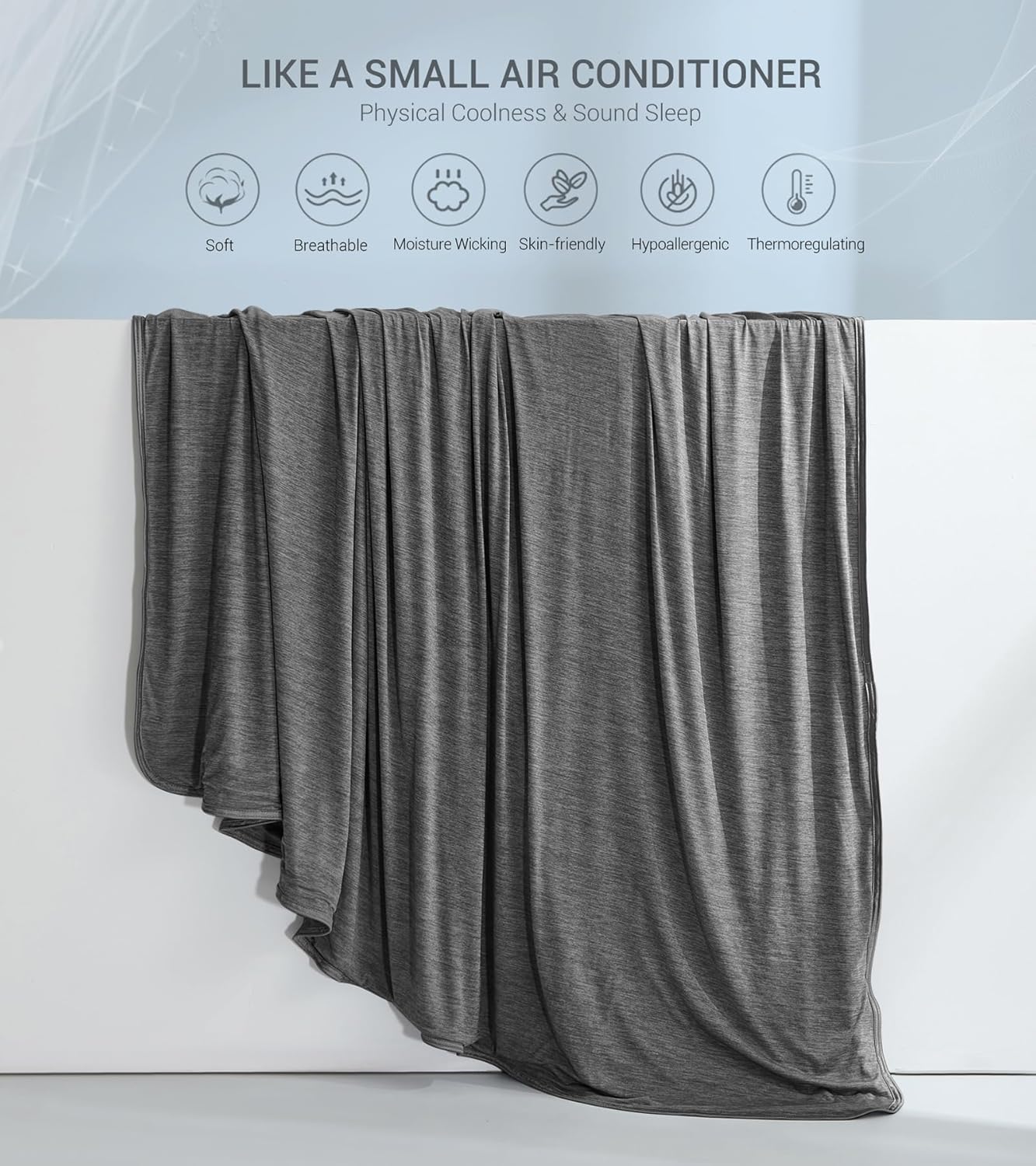 Marchpower Cooling Blanket for Hot Sleepers Queen Size, Arc-Chill Cooling Blanket with Double-Sided Design, Japanese Cooling Fiber Absorbs Body Heat, Lightweight Soft Cold Blankets for Sleeping Summer