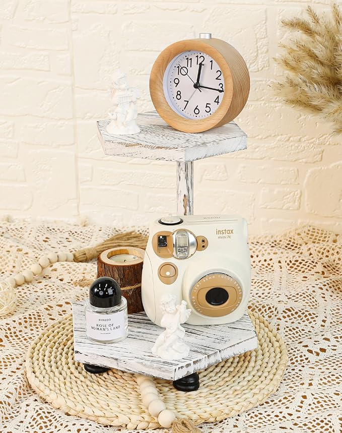 Tikea Hexagonal Wood Riser for Display, 2-Pack Wood Farmhouse Riser for Kitchen Bathroom Counter Decor, Decorative Tray for Soap Dispenser, Decorations and Plant