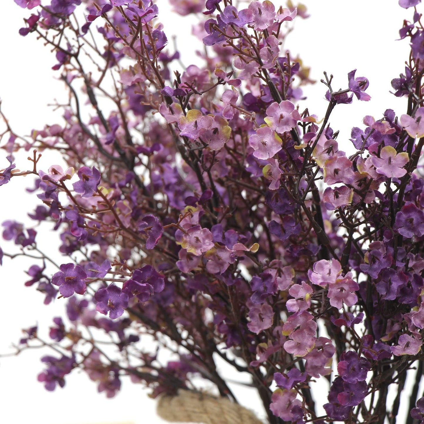 JAKY-Global Babys Breath Fabric Cloth Artificial Flowers 6 Bundle European Fake Silk Plants Decor Farmhouse Wedding Party Decoration Bouquets Real Touch DIY Home Garden (Autumn Purple-6pcs)