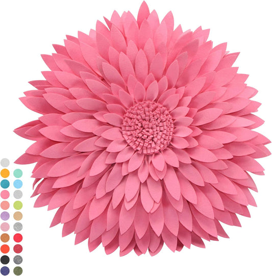 Contempo Lifestyles Daisy Decorative Pillow - Patented 3D Daisy Flower Design, Couch & Bed Decor (18" Flower, 16" Pillow with Insert, Solid Pink)