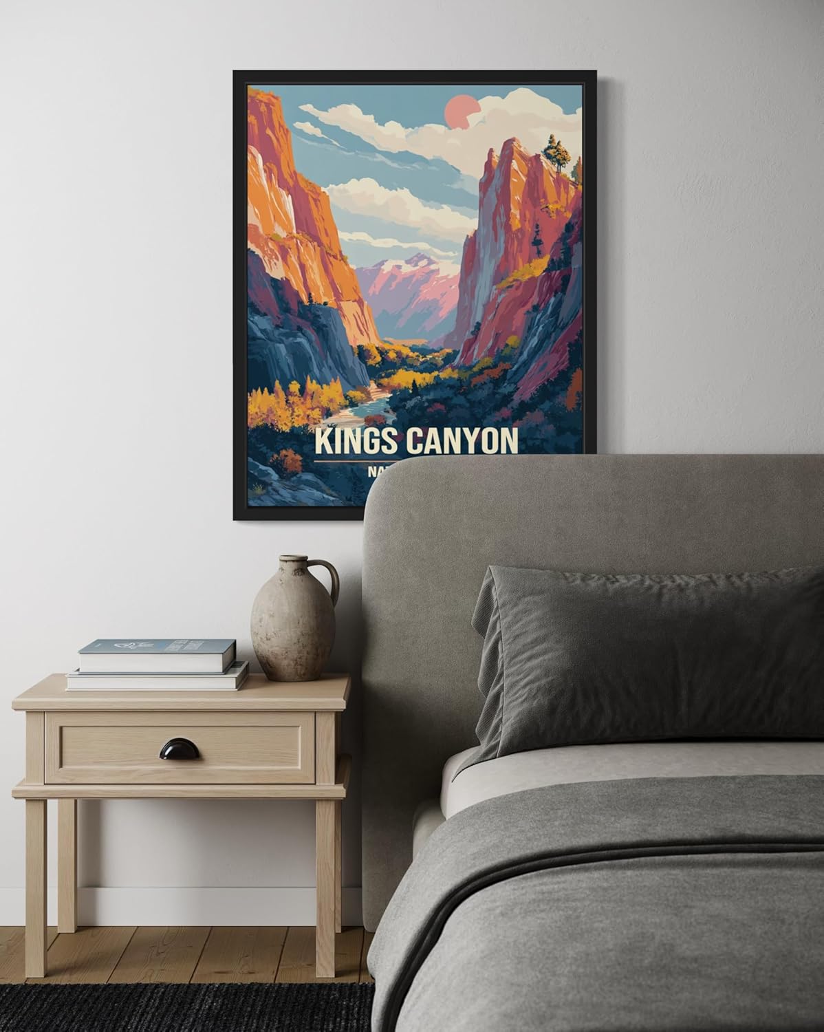 Kings Canyon National Park Art Print Poster, Vintage Retro Pop Art Travel Wall Art Bedroom Bathroom Living Room Decor 185 (Kings Canyon, 16 x 20 inches, Unframed)