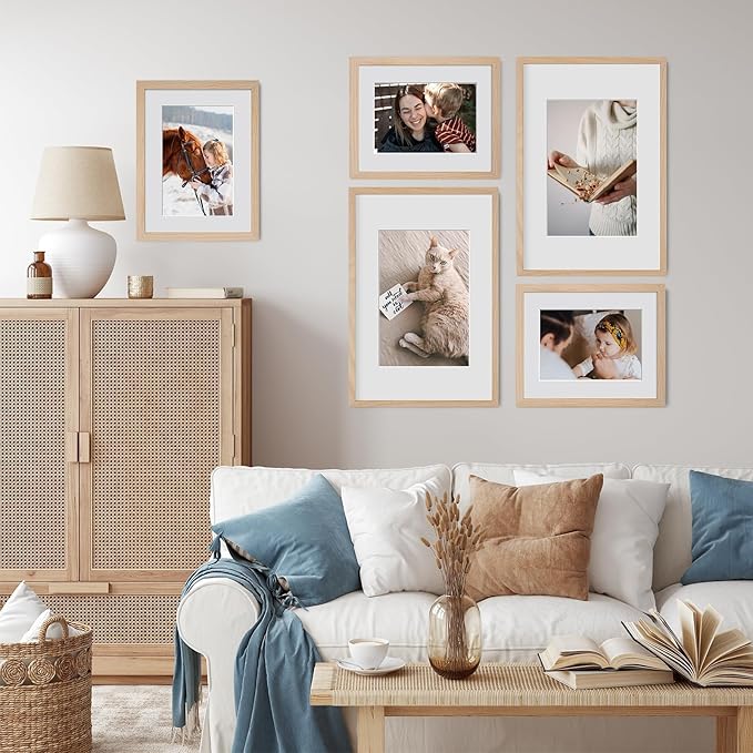 13x19 Oak Wood Picture Frame - 13"x19" Poster Frames for Wall, 13x19 Picture Frames for Wall, 13 x 19 Picture Frames, 13 x 19 Frames for Wall(3 Pack, Beige)