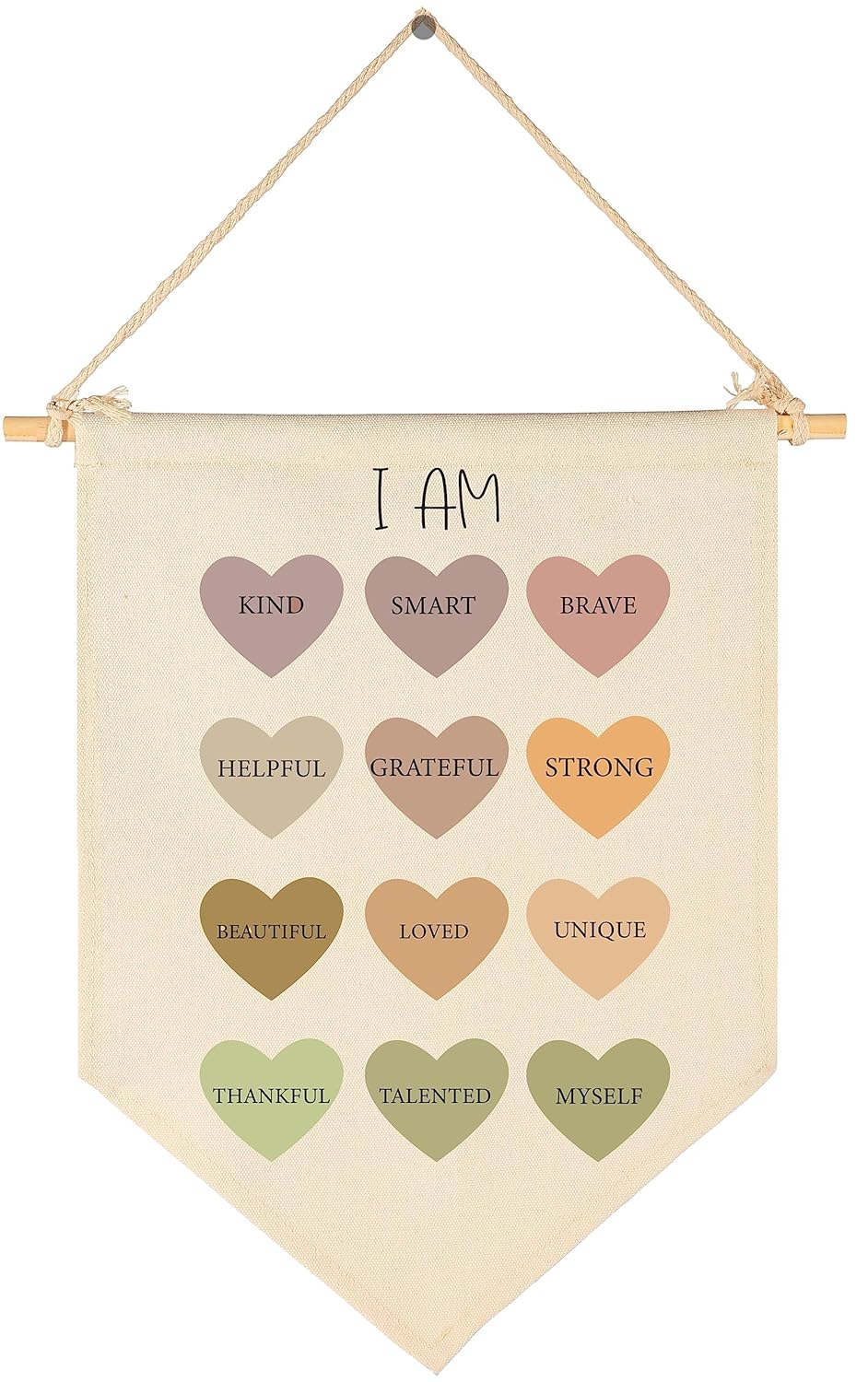 I Am Kind- Positive Affirmations Wall Art- Flag Decor Gift For Baby Boys Girls Newborn Kids- Banner Wall Sign Gifts For Nursery Baby Room Playroom Bedroom Front Door