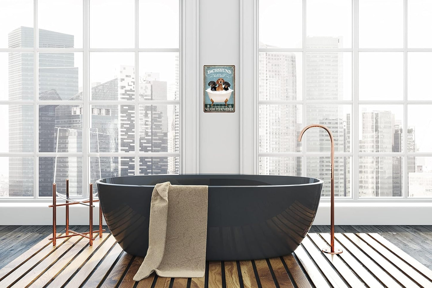 Funny Dachshund Decor Bathroom Vintage Metal Tin Signs Decor Bathtub Decor Dachshund lovers Club Signs Wall Art Poster Retro Poster Bar Home 8x12 In
