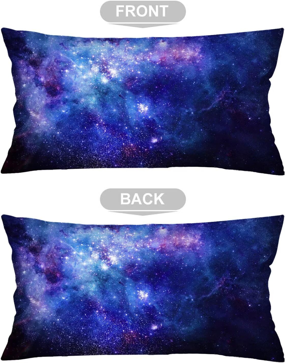 Galaxy Long Pillow Cases King Size Pillow Covers with Zipper,Outer Universe Space Nebula Star Night Decorative Pillows Cover Soft Pillowcase for Bed,Couch,Sleeping,20"x40"