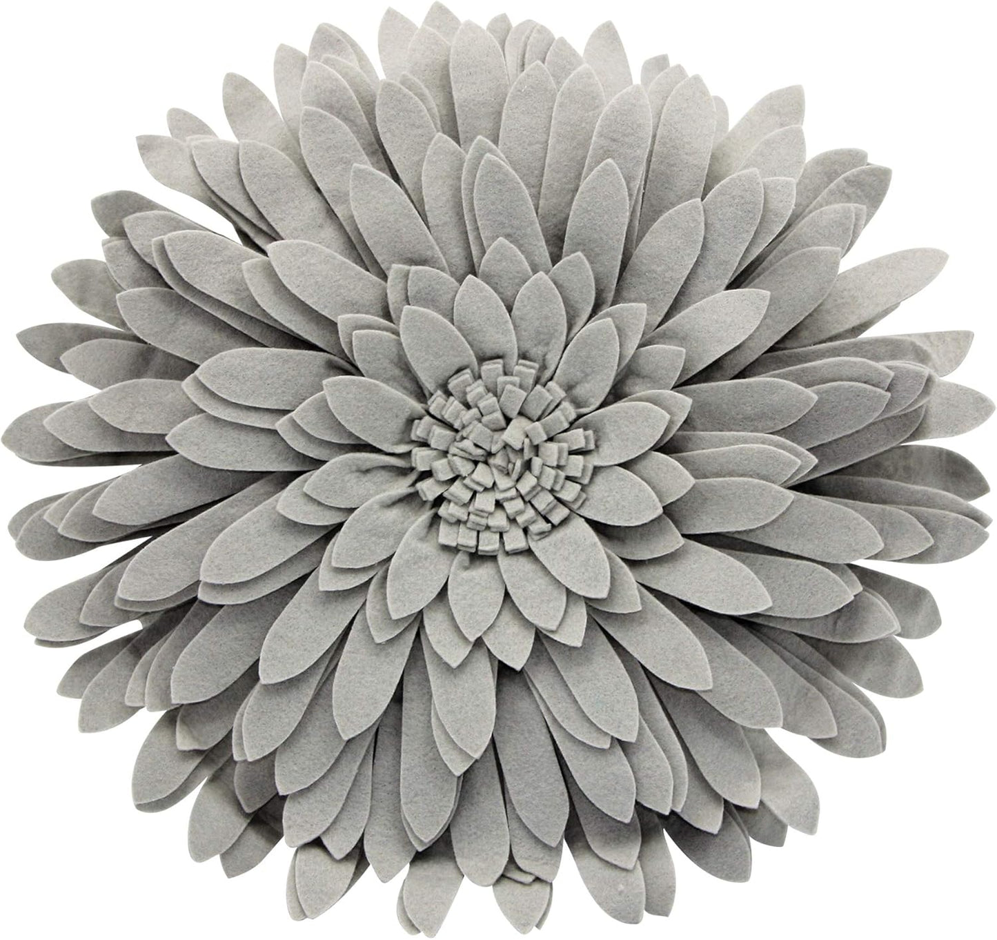 Flower Decorative Pillow - 3D Daisy Flower Pillow, Sunflower Throw Pillow -14.5 x 13 inch Round Decor Pillow - Flower Home Decorations - Couch & Bed Flower-Shaped Pillow (Case + Insert, Solid Grey)