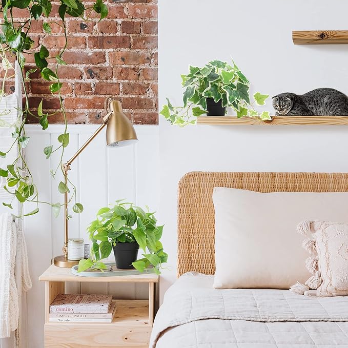 2 Pack Fake Plants Decor, Artificial Plants for Home Decor Indoor, Fake Ivy Potted Plants for Shelf Decor Realistic Faux Plants Indoor with Pot for Home Living Room Bedroom Office Decoration