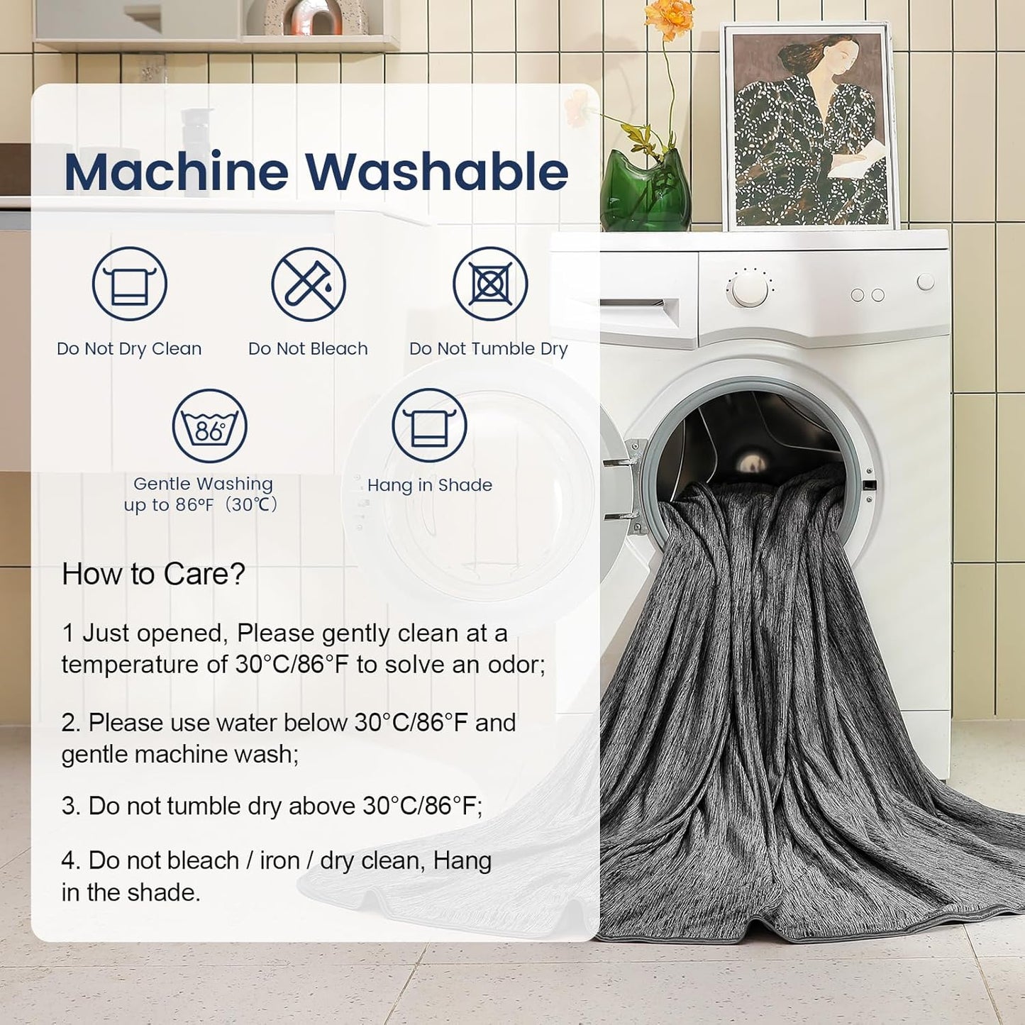 Cooling Blanket for Hot Sleepers, Cool Throw for Hot Flashes or Night Sweats, Q-Max>0.45 Summer Cool Fiber for Bed Couch Sofa, Lightweight Cold Blanket, Soft, Twin Size, 59x79 inch, Black