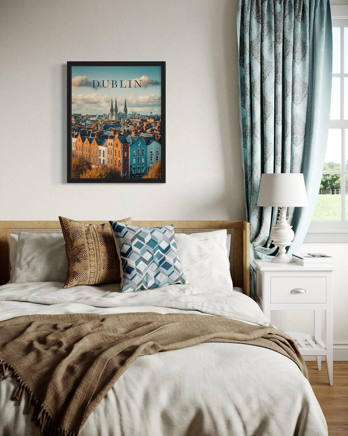 Dublin, Ireland Art Print Poster, Europe Vintage City Retro Photography Skyline Travel Bedroom Bathroom Living Room Decor 183 (Dublin, Ireland, 16 x 20 inches, Unframed)