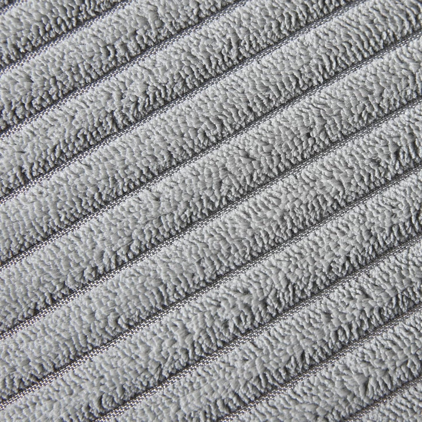 Fancy Homi 24x24 Pillow Covers, Pack of 2 Neutral Grey Throw Pillow Covers with Pom-poms, Super Soft Corduroy Square Solid Cushion Cover for Couch Sofa Bedroom Living Room 60x60 cm