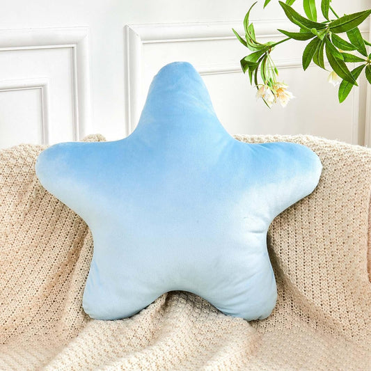 Blue Star Throw Pillow, Cute Star Pillow Room Decor, Soft 19.6" Star Shaped Decorative Throw Pillow for Bedroom, Star Plush Floor Cushions Pillows