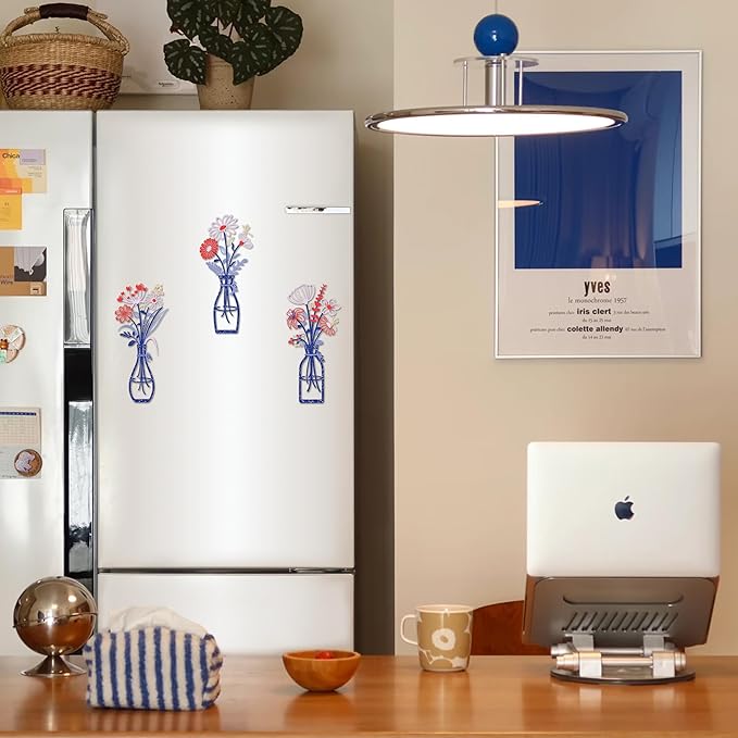 3 Pieces Metal Flowers Wall Art Decor, Farmhouse Minimalist Bathroom Wall Decors Sculptures for Living Room Dining Room Bedroom Housewarming Gifts