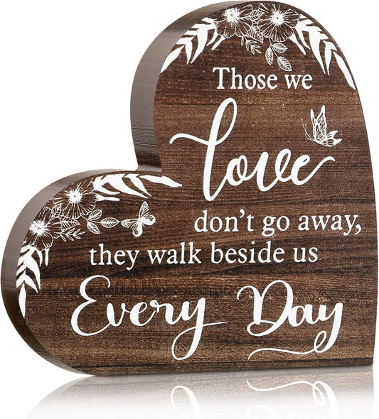Jetec Sympathy Gift Memorial Wooden Heart for Loss of Loved One Remembrance Bereavement Decor Condolence Sign for Grief Father Mother Son Brother, 6. 3 x 6 x 0. 7 Inches(Retro Style)