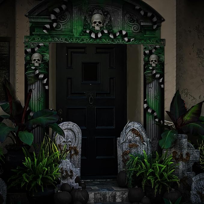 3 Pcs Halloween Cemetery Archway Halloween Cemetery Banners Gothic Outdoor Banners Sign Banner Decorations for Outdoor Party Supplies (Scary)