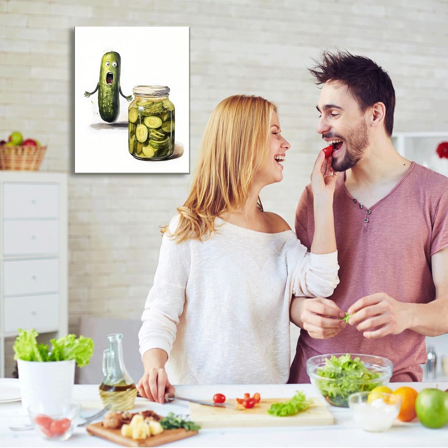 Kitchen Wall Decor funny Canvas Wall Art Vintage Painting Picture for Modern Home Dining Room Contemporary Artwork Decoration Kitchen Canvas Wall Art for Dining Room Decorative A-382