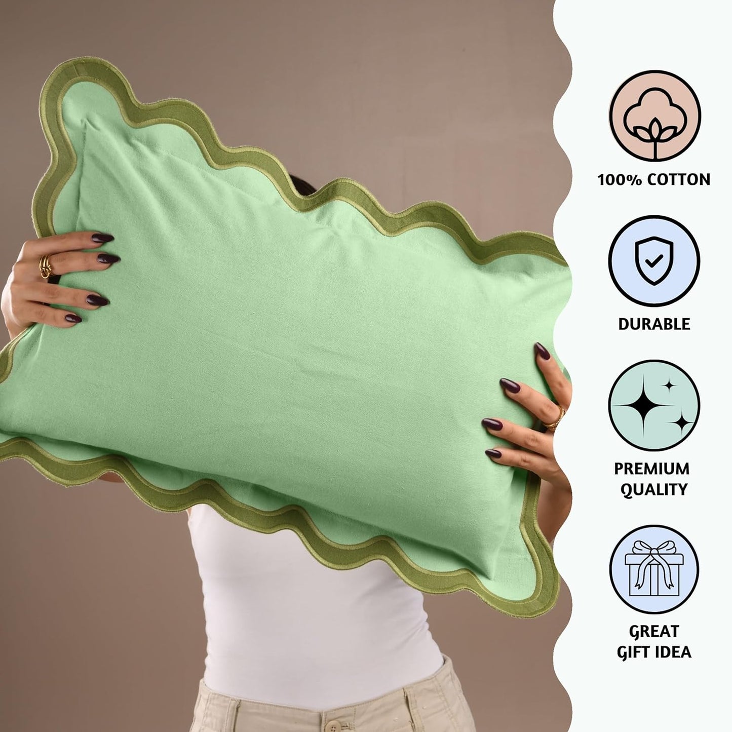 Folkulture Throw Pillow Covers | (12 x 20) Set of 2 Lumbar Pillow Decorative | Couch Pillows for Living Room | Cute Outdoor Pillows, Green Pillow Covers | Throw Pillows for Couch, Green Pillow Covers