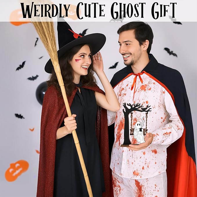 Spooky Home Decor, Cute Halloween Kitchen Dercorations, Gothic Fall Decor For Window Decorations Indoor & Outdoor Party, Halloween Gifts for Women (Ghost)