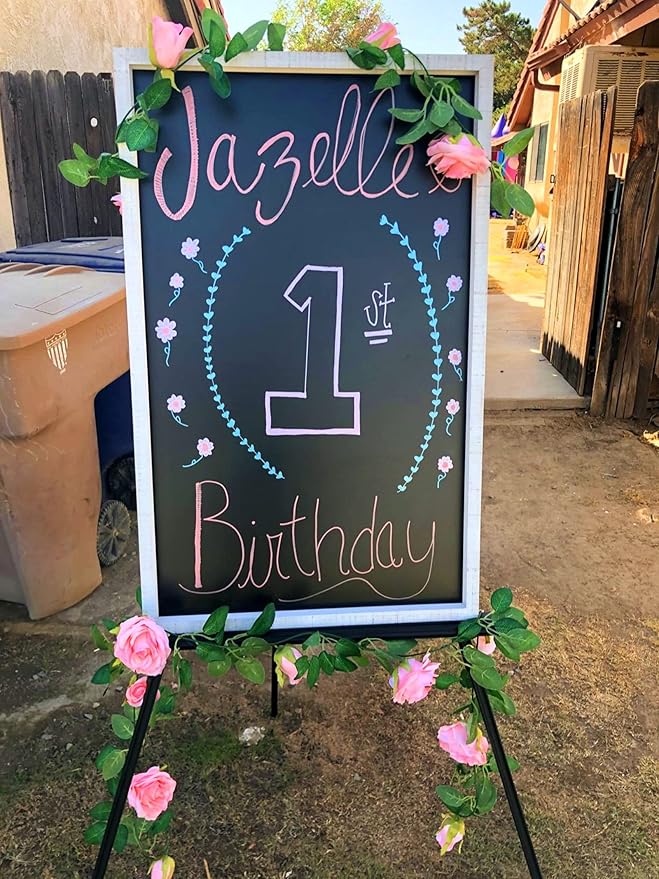 UKELER 2 Pack Artificial Rose Vines Silk Flower Garland Artificial Floral Plant for Wedding Arch Party Garden Craft Home Decor, Dark Pink