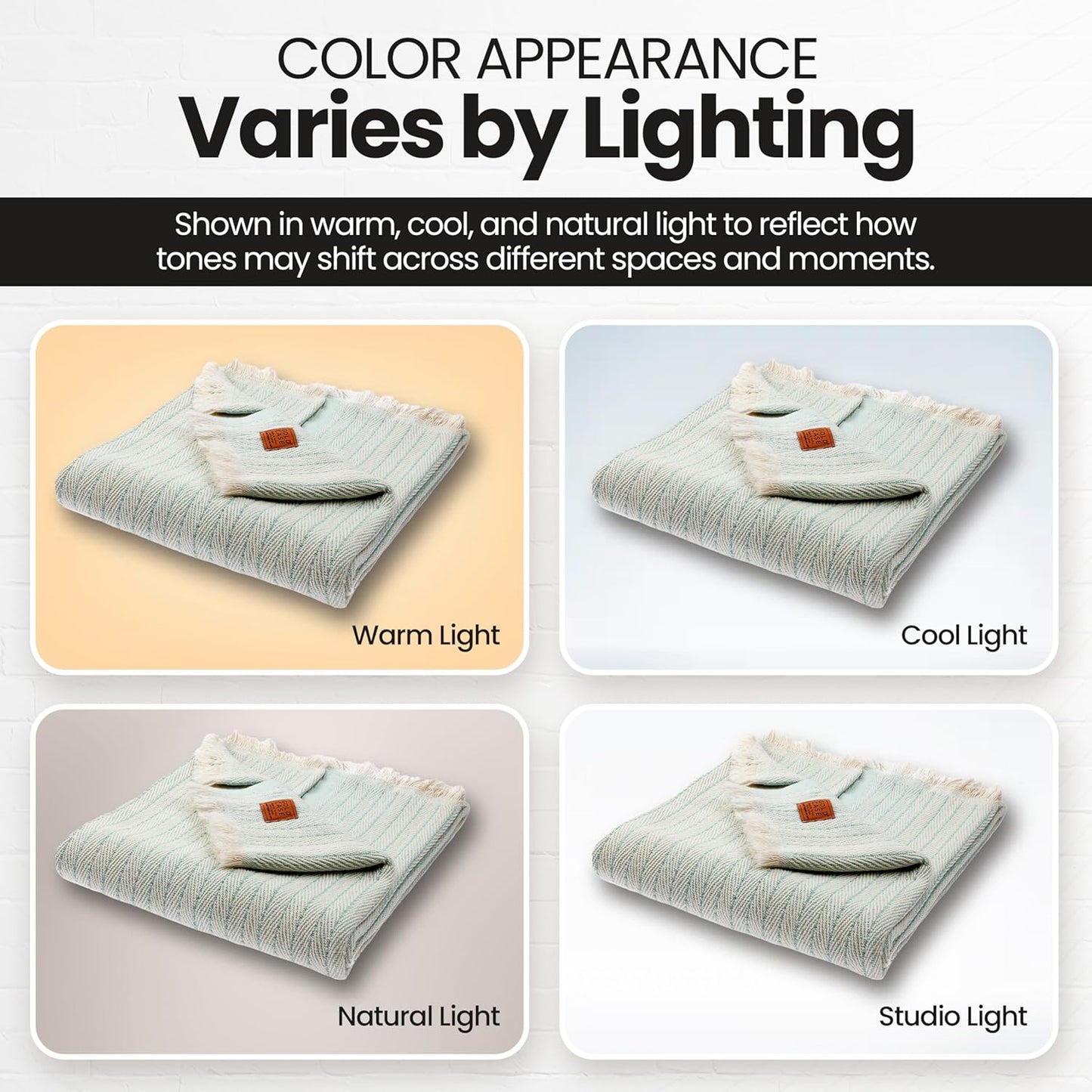 Gold Case Throw Blanket for Couch - 100% Recycled Turkish Cotton Blankets & Throws - Vintage Soft Throw Blankets for Living Room - Boho Decorative Woven Couch Blanket - 50x60 - Aqua