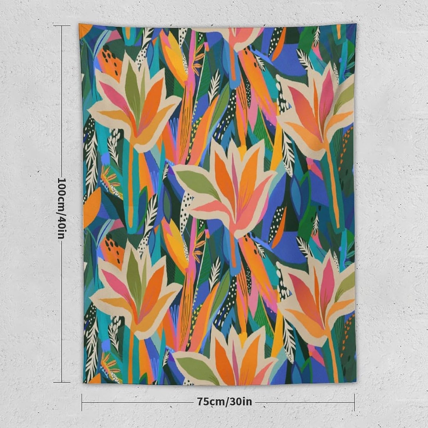 ICMOLYYENLO Boho Green Leaves Tapestry, Mid Century Abstract Tropical Palm Leaves Modern Minimalist Geometric Wall Hanging, Neutral Home Decor Art for Living Room Bedroom Dorm 50x60 Inch