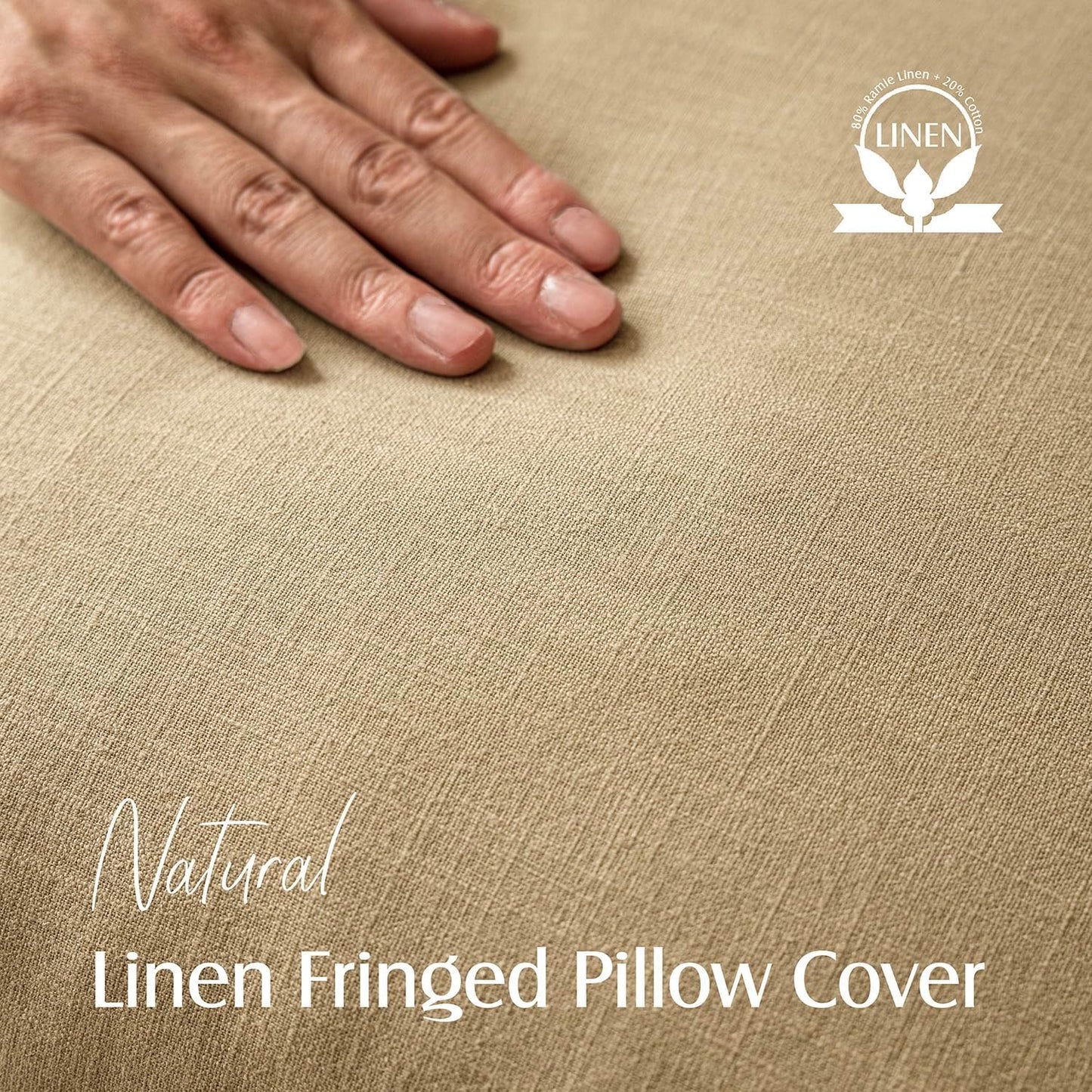 Foindtower Decorative Linen Fringe Throw Pillow Covers Boho Farmhouse Cushion Cover with Tassels Soft Accent Pillowcase for Chair Sofa Bed Living Room Home Decor, 12×24 Inch, 1PC,Light Khaki Taupe